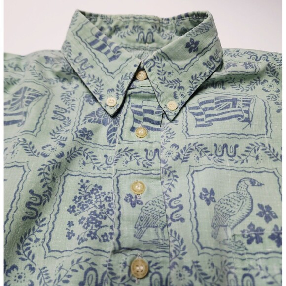 Reyn Spooner Kloth Lahaina Sailor Pullover Leaf Green Hawaiian All Over Print - Picture 9 of 9